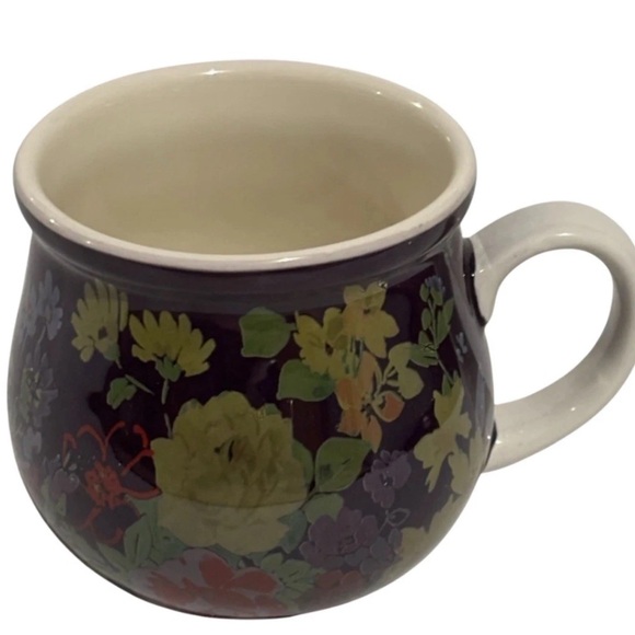 The Pioneer Woman Garden Meadow Purple Floral Ceramic Pot Belly Mug Rare QVC New - Picture 5 of 6